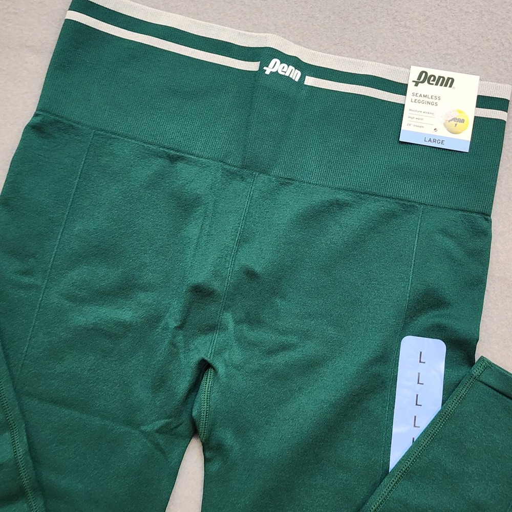 Penn Seamless Leggings Rain Forest Green High Waist 24 Inseam Large Athleticwear